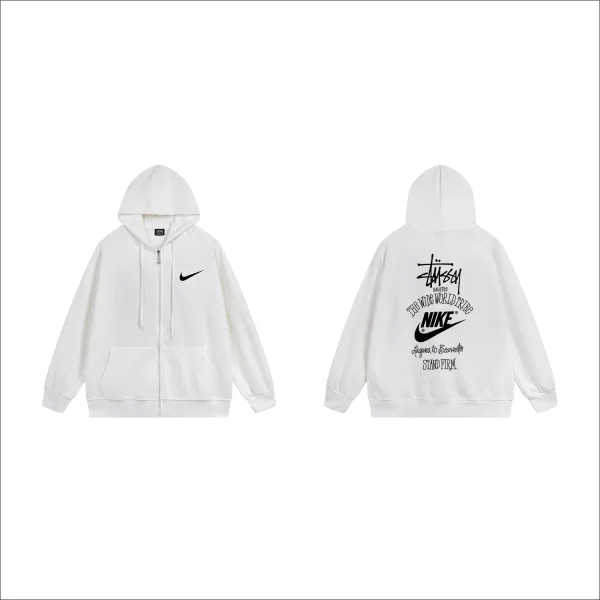 Stussy Crown S Logo Zip-Up Hoodie Gray - 10