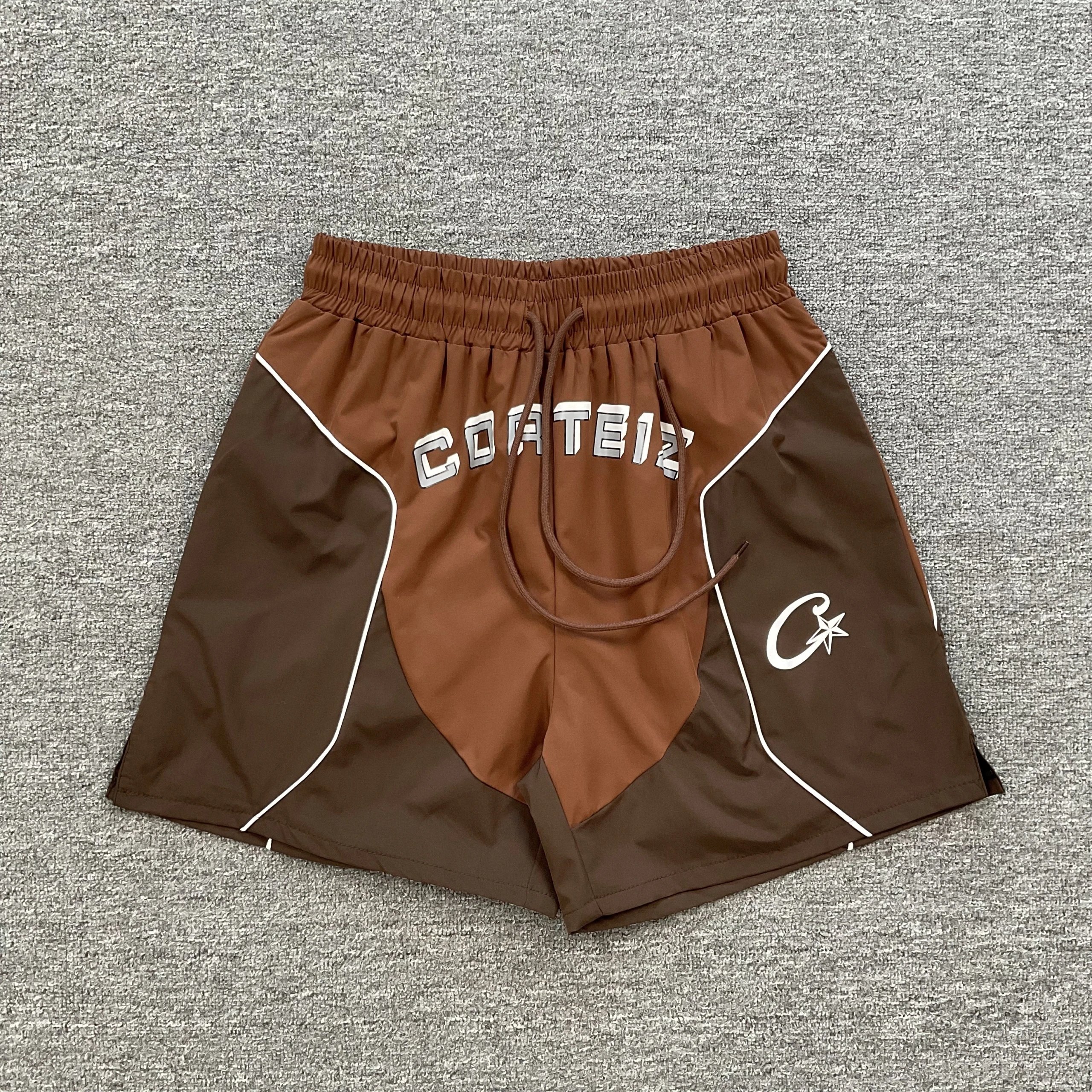 Unbranded Shorts Color-block drawstring with chenille letter-and-star patches image 10