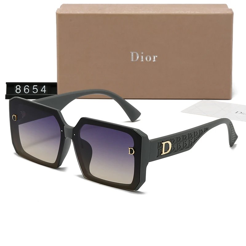 Dior 8650 Oversized Square Sunglasses Taupe Purple Gradient Checkerboard