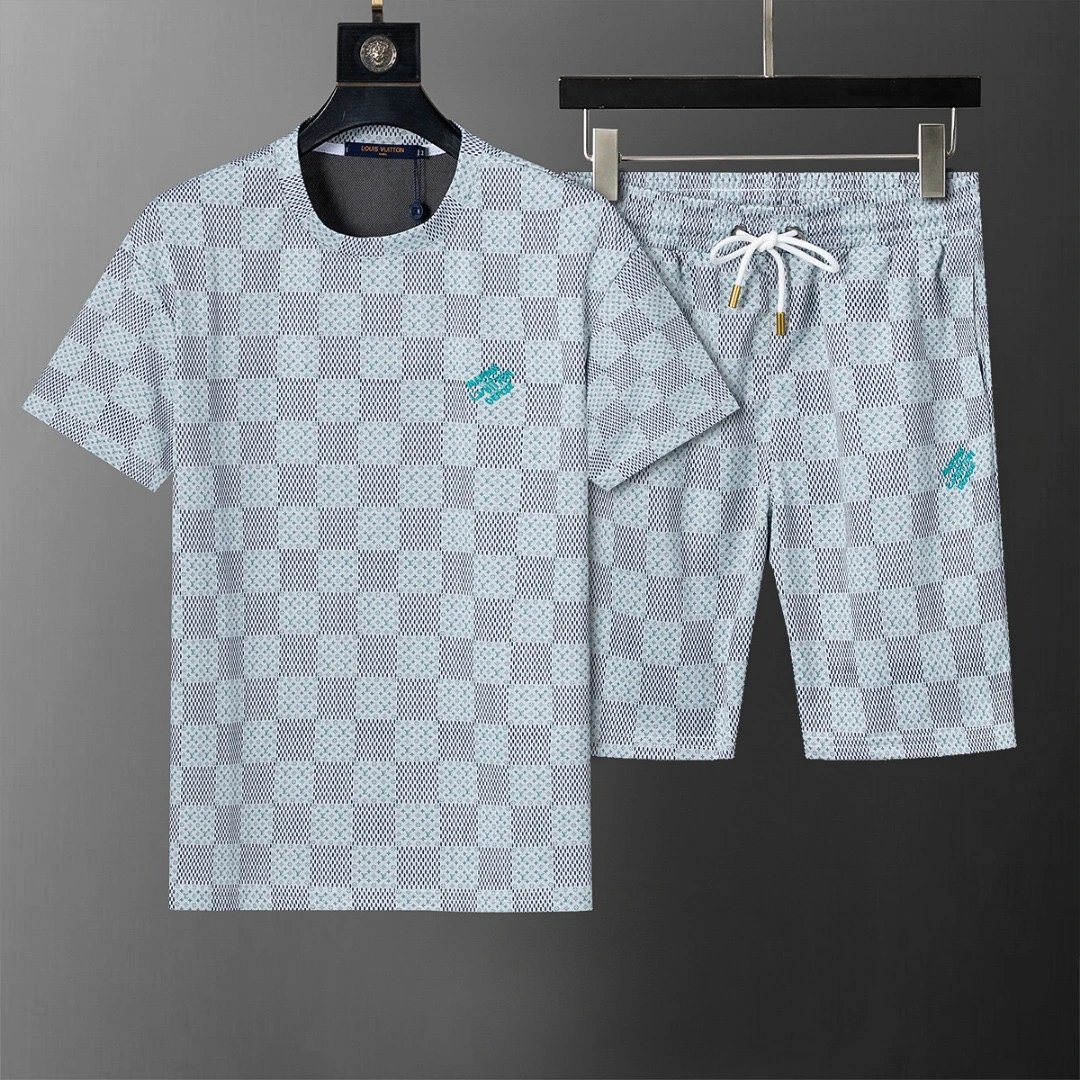 Louis Vuitton Damier Aqua Short Set Gray