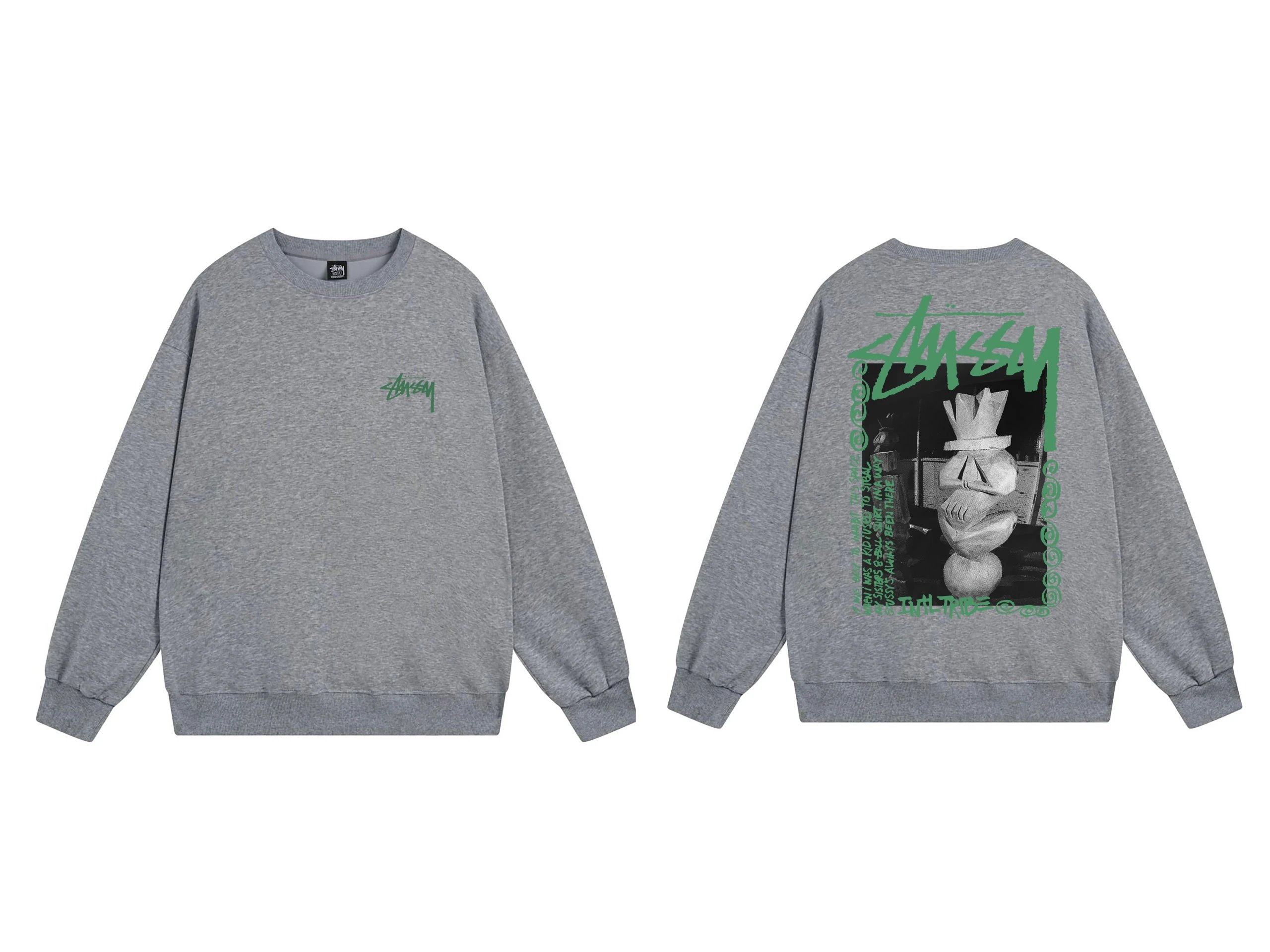 Stussy Graphic Crewneck Sweatshirt Grey