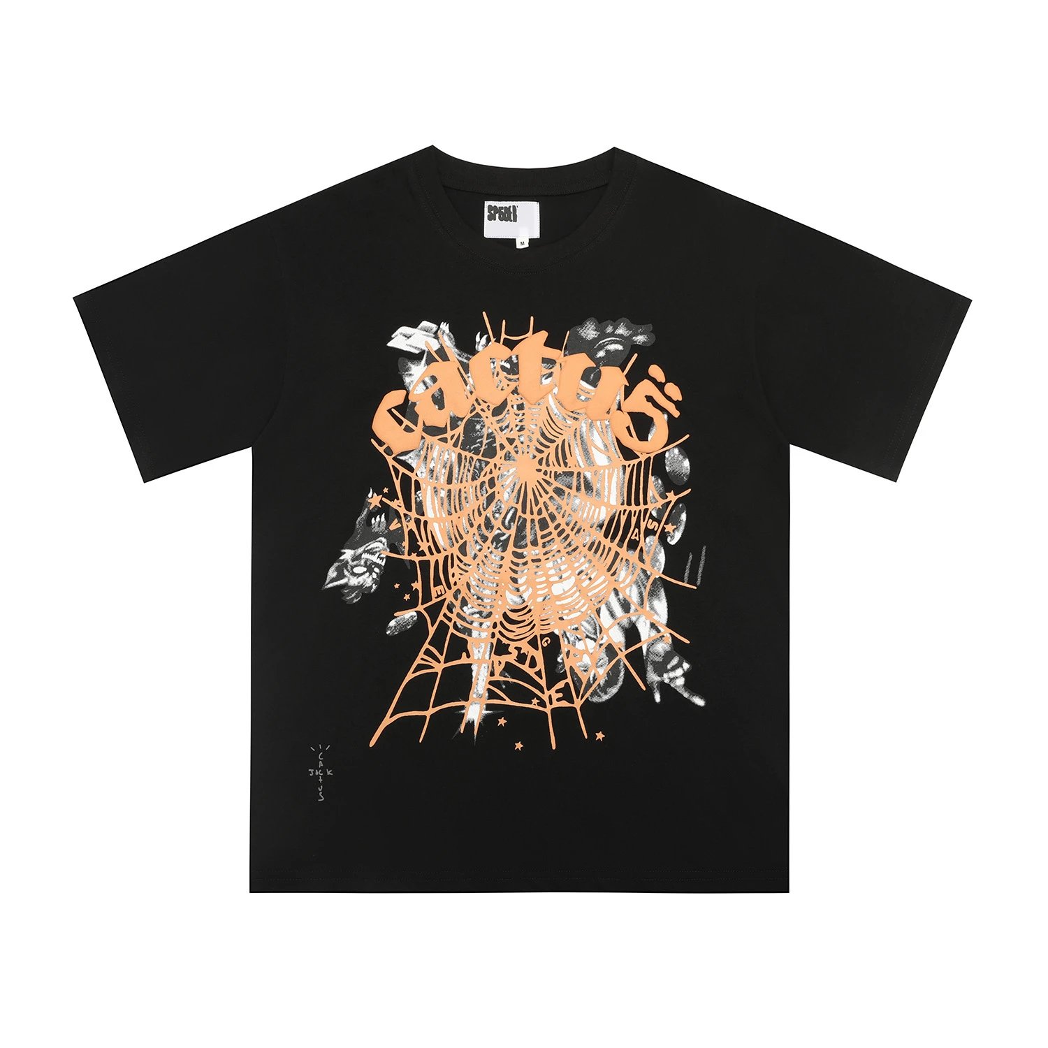 Sp5der Cactus Jack Web Tee Black Orange