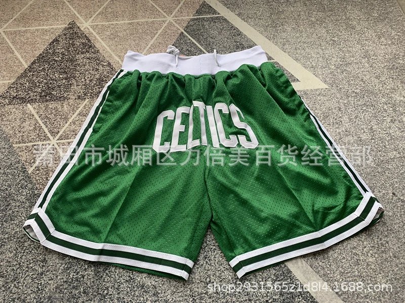 Just Don Boston Celtics Basketball Shorts Green