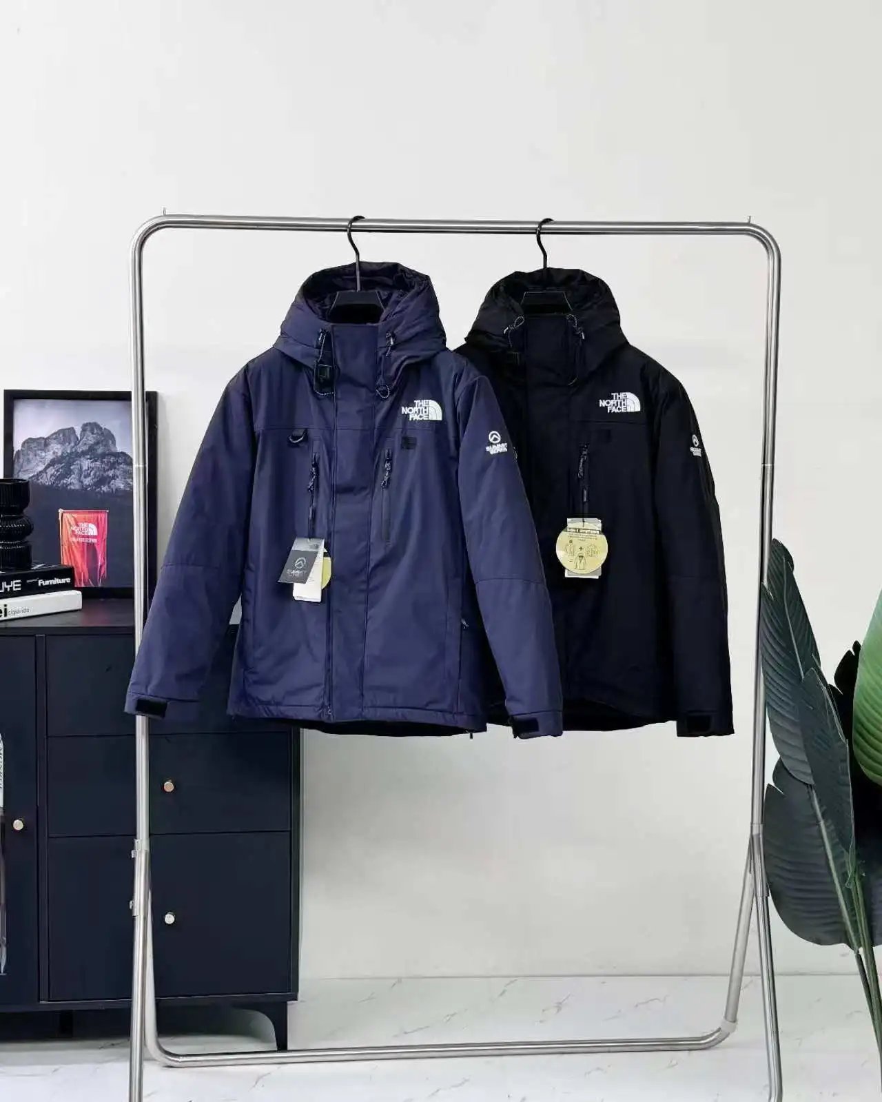The North Face Blue Black Hooded Jacket