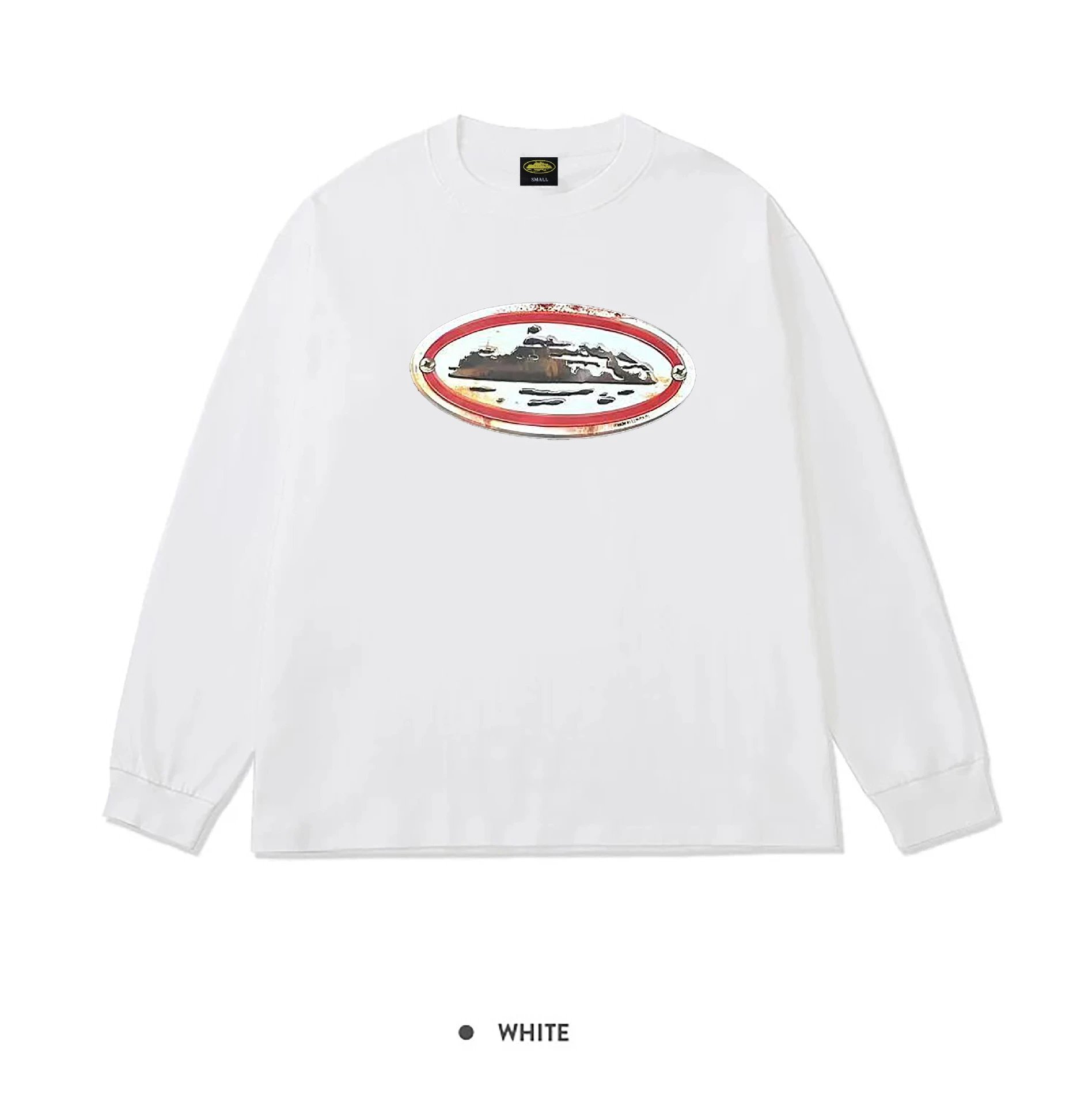 Corteiz Alcatraz Rusty Plaque Long Sleeve White