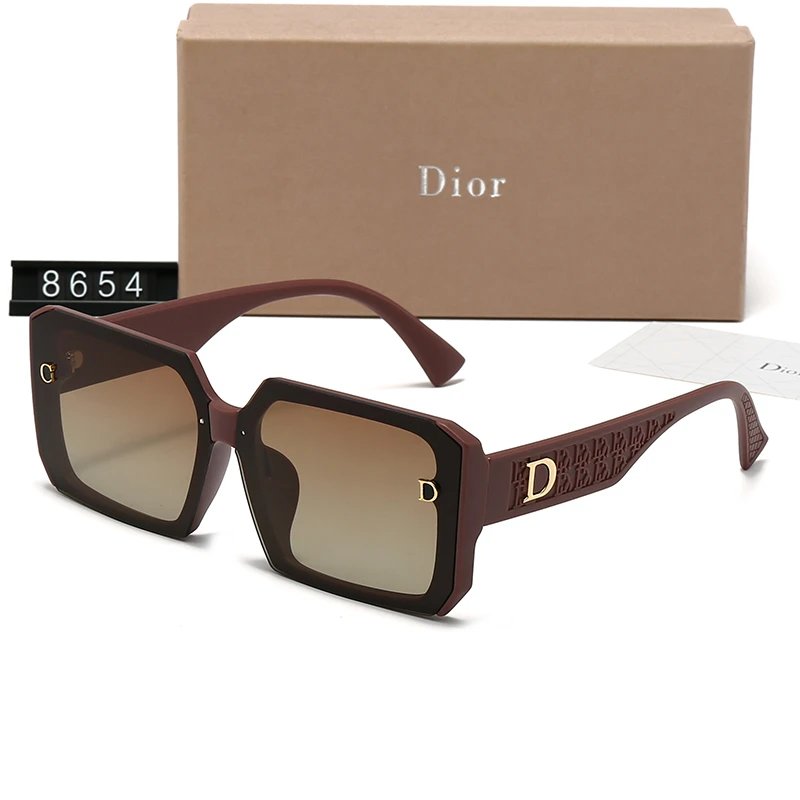 Dior 8650 Oversized Square Sunglasses Black Checkerboard