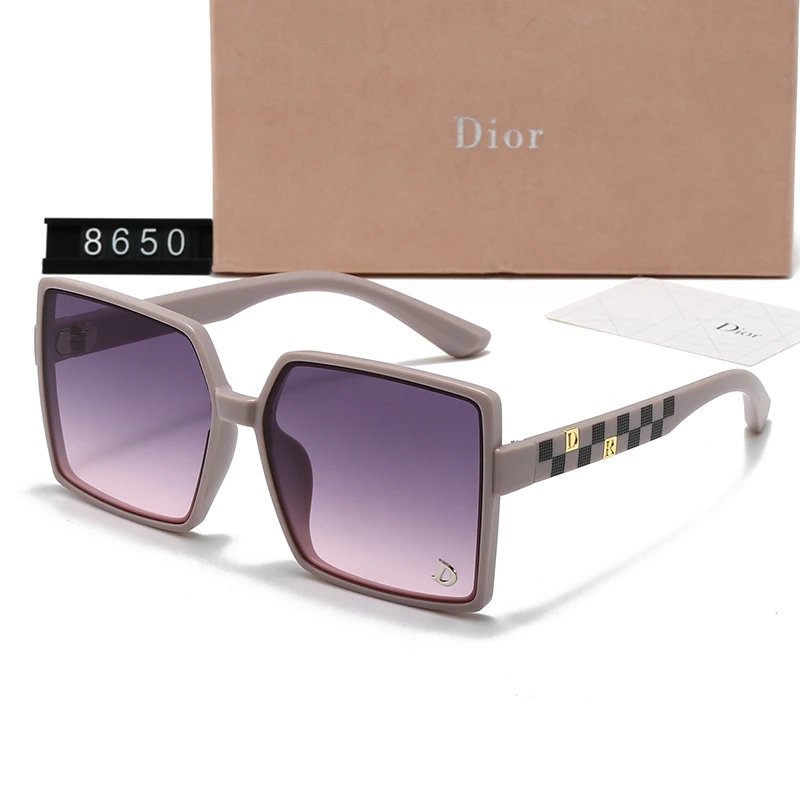 Dior 2301 Oversized Square Sunglasses Black Grey Silver Hardware