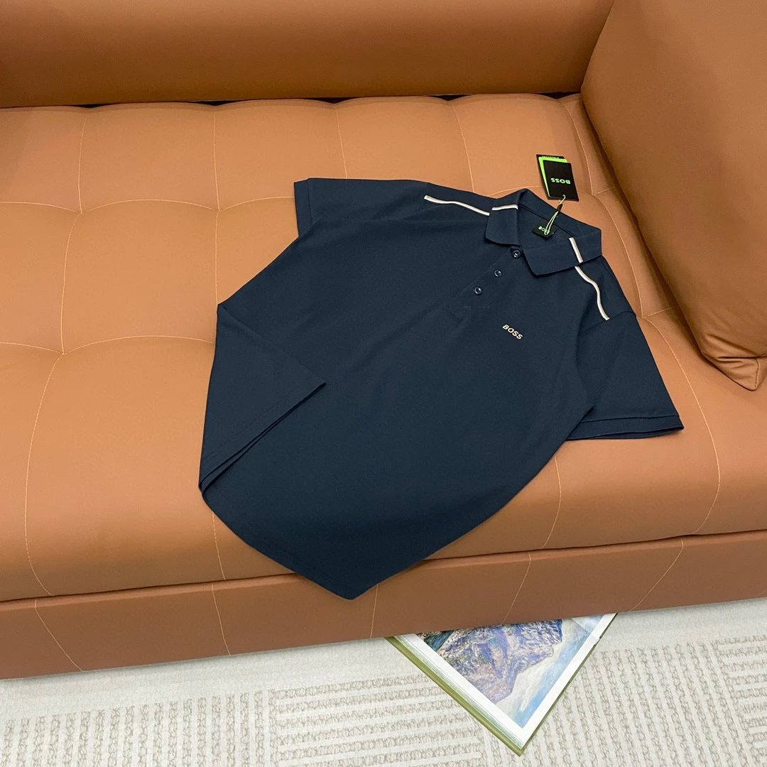 Hugo Boss Tipped Collar Polo Navy White