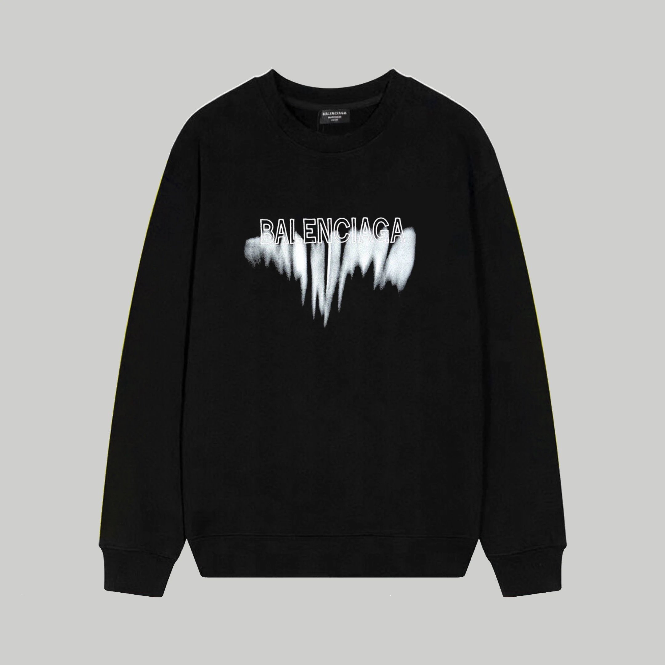 Balenciaga Blurred Spray Logo Sweatshirt Black