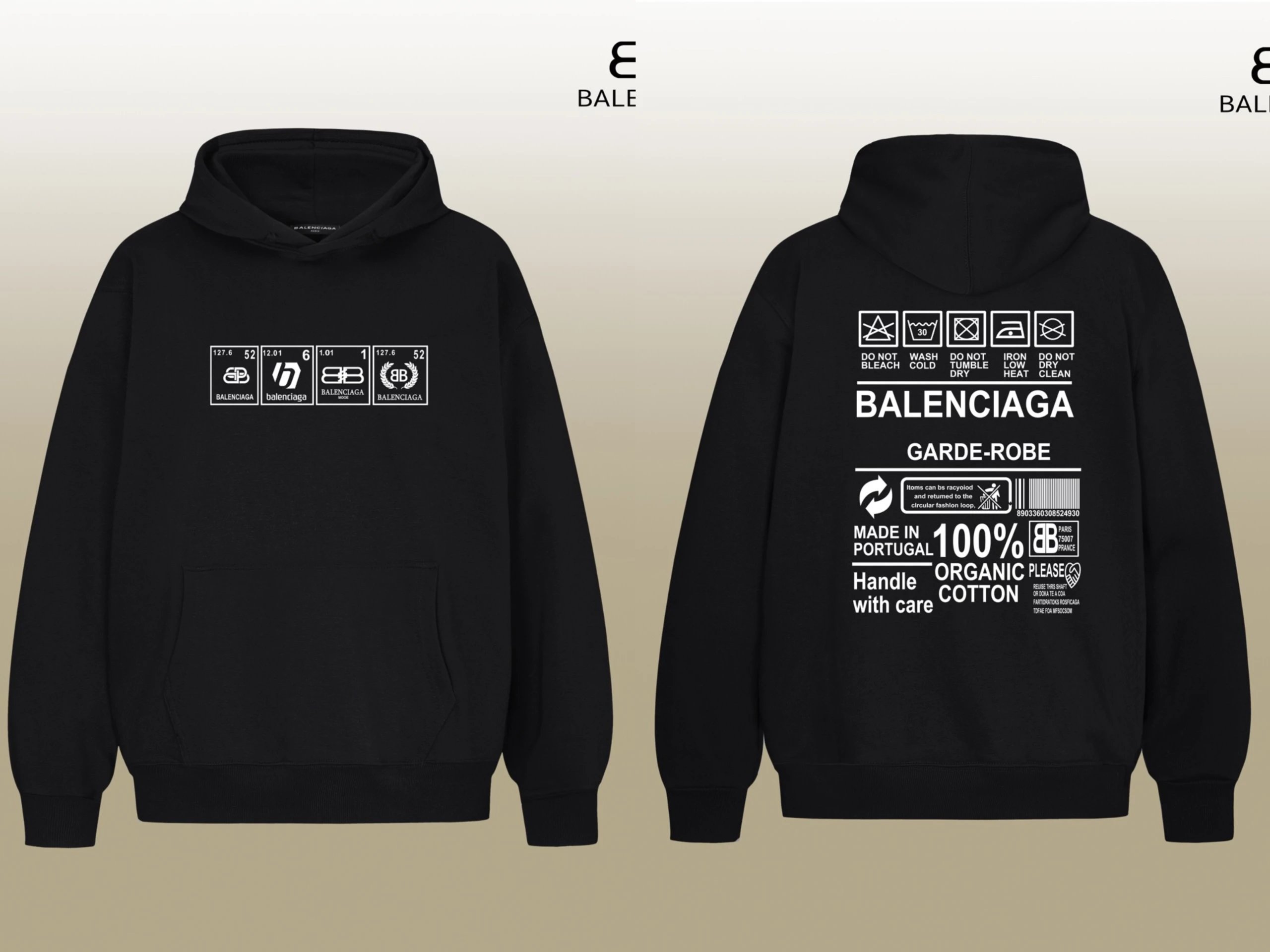 Balenciaga Logo Wave Hoodie White - 8