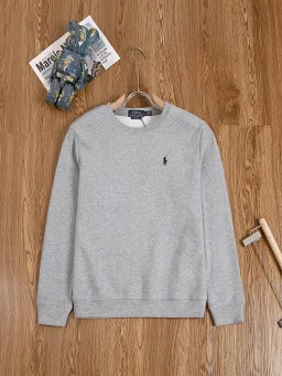 thumbnail for [DX19] Pure cotton sweatshirt spring and autumn new round neck solid color
