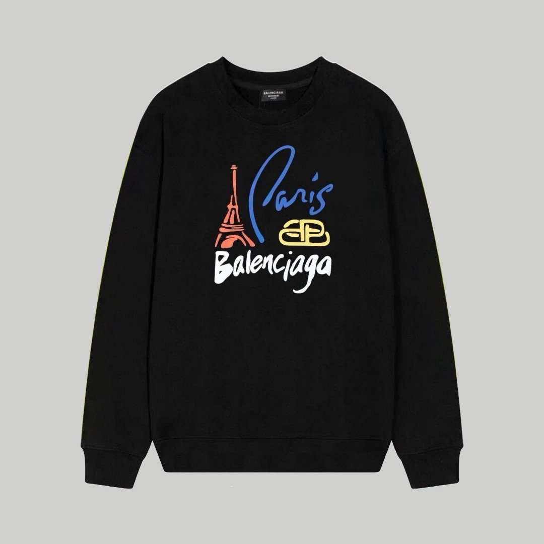 Balenciaga Paris Sweatshirt Black