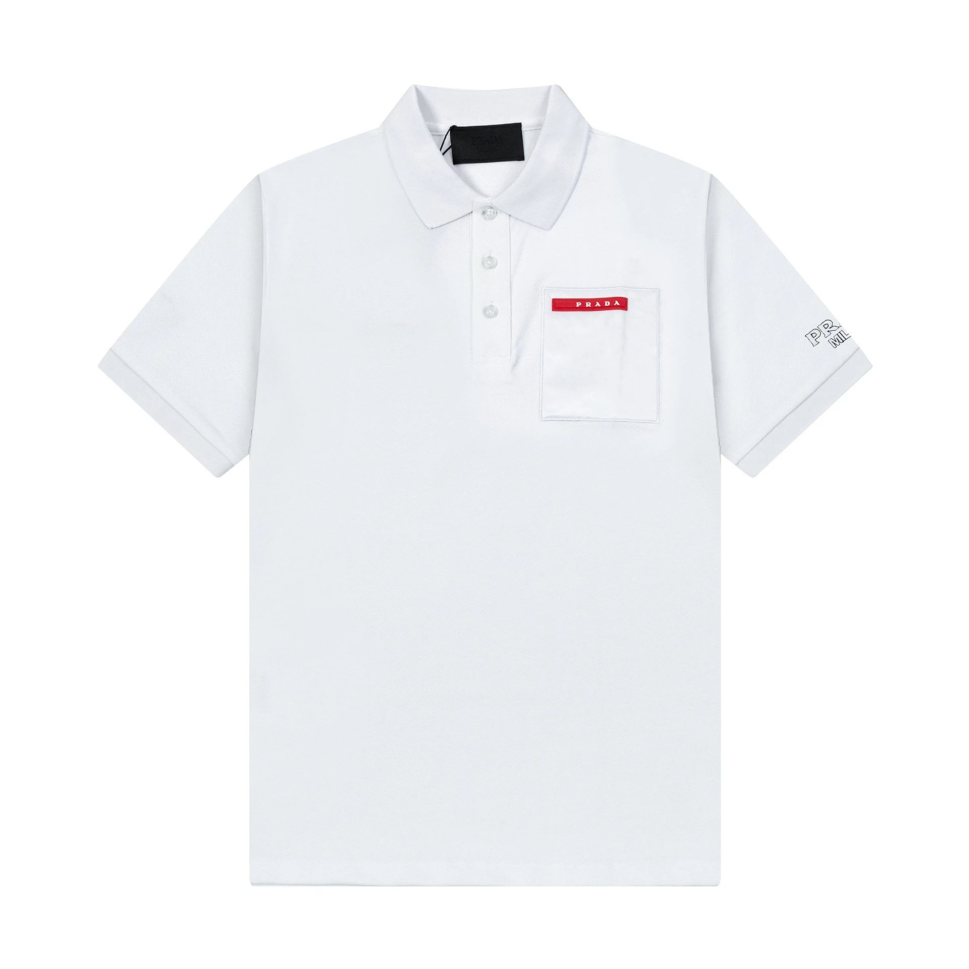 Prada Luna Rossa Pocket Polo Shirt White