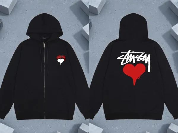 Stussy Crown S Logo Zip-Up Hoodie Gray - 12