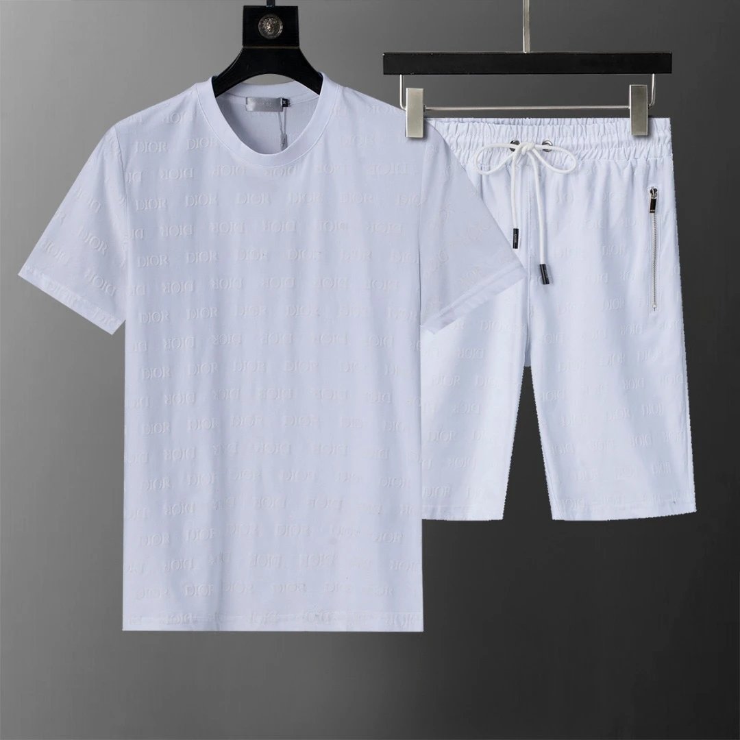 Louis Vuitton LV Monogram Script T-Shirt and Shorts Set Black Green (Neon)
