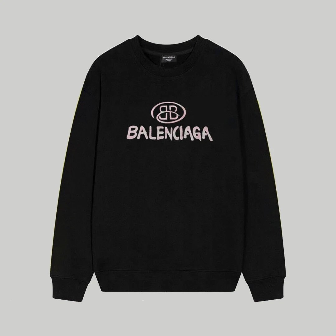 Balenciaga Logo Crewneck Sweatshirt Black