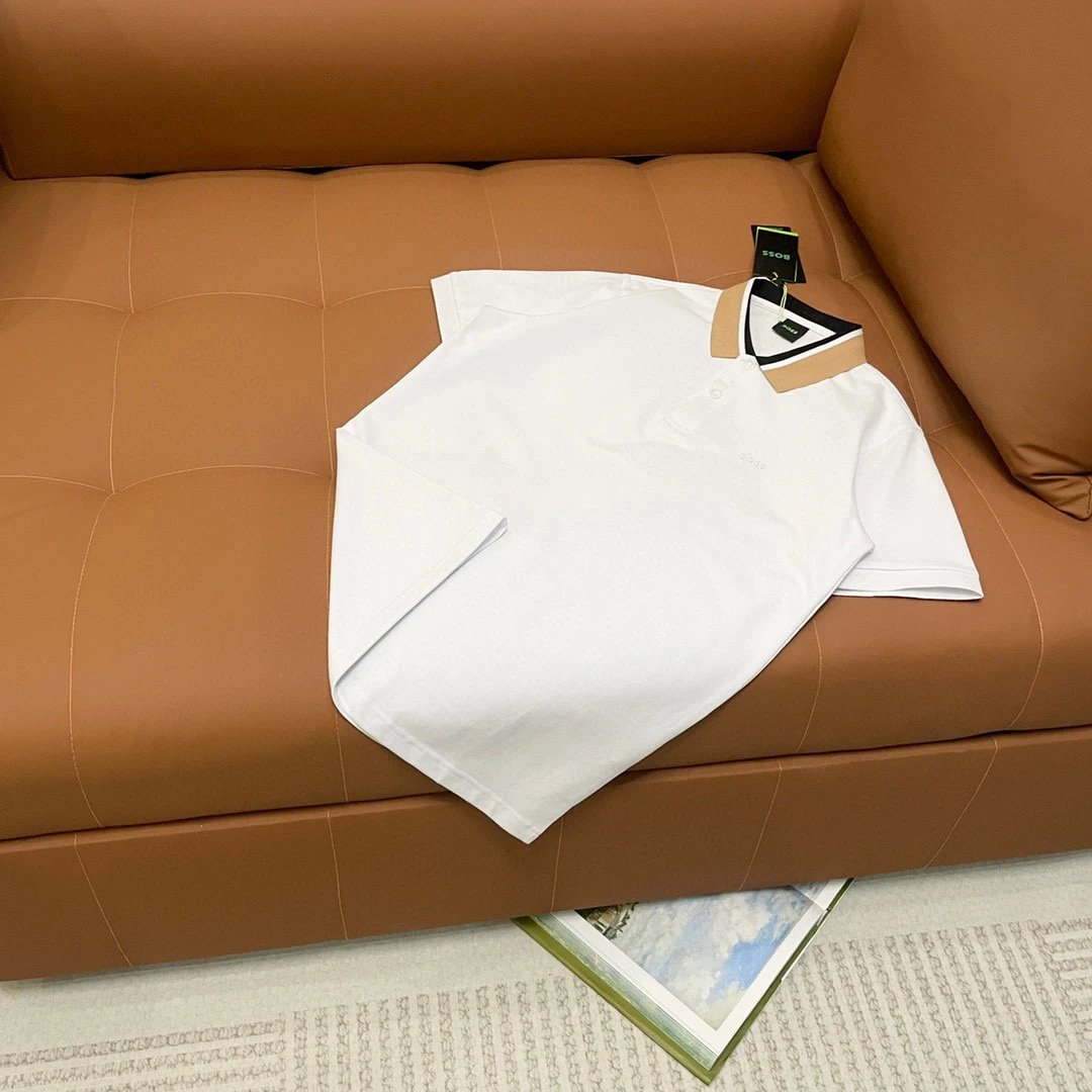 Hugo Boss Paddy Pro Polo White Camel Collar