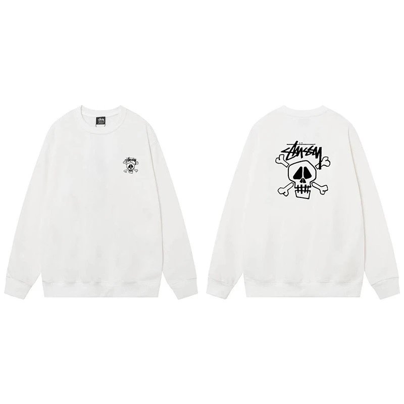 Stussy Skull Crewneck Sweatshirt White