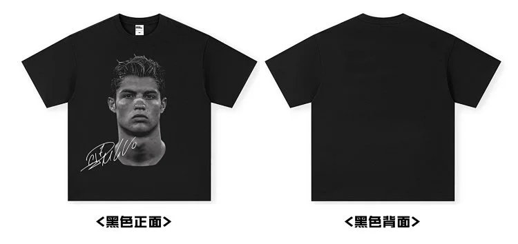 Cristiano Ronaldo x Design Vintage Wash Black Graphic Long-Sleeve T-Shirt - 14