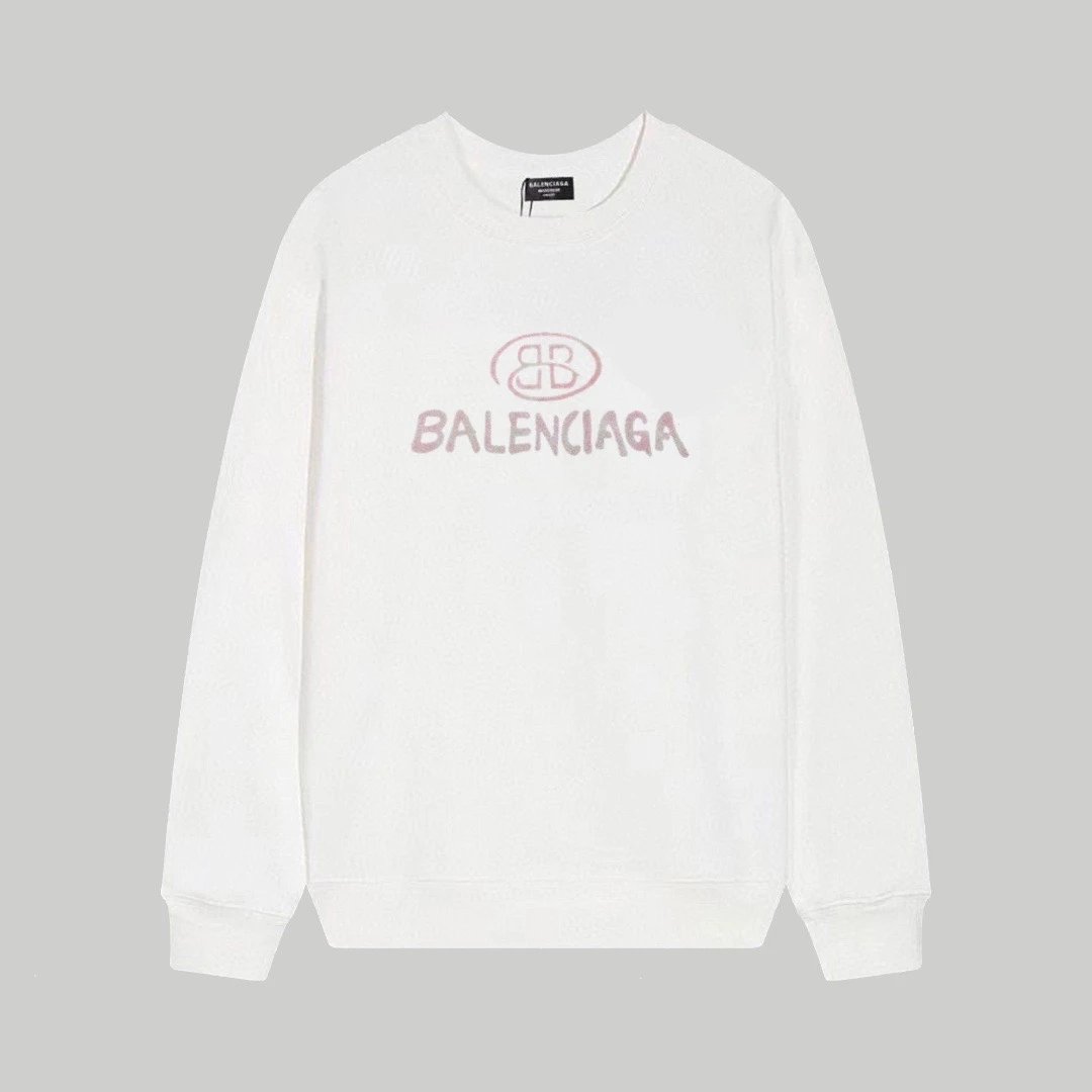 Balenciaga Logo Crewneck Sweatshirt White