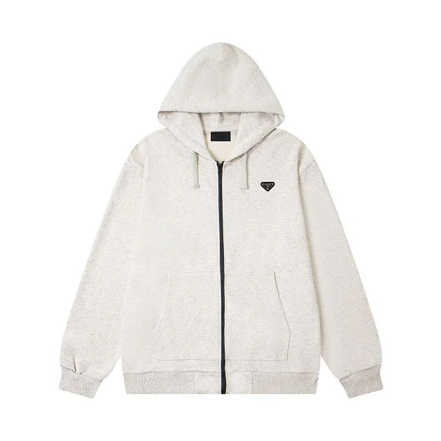 Prada Hoodies & Sweatshirts Triangle Logo Zip-Up Hoodie product detail image 5