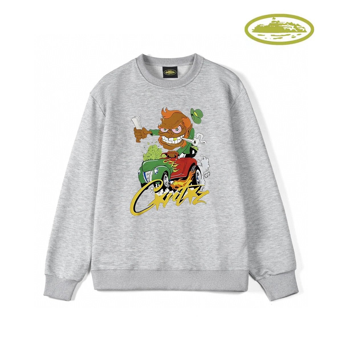 Design Graphic Print Crewneck Sweatshirt White Hoodie - 6