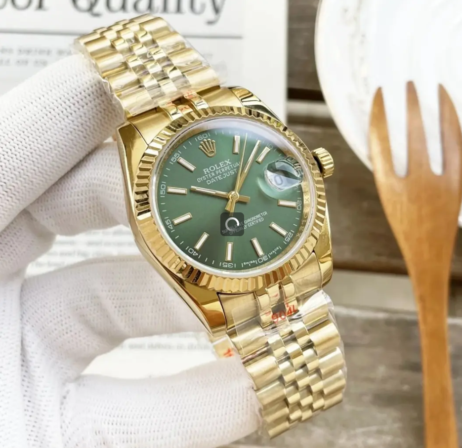 Full Gold Green Dial · 5-Link Steel Band