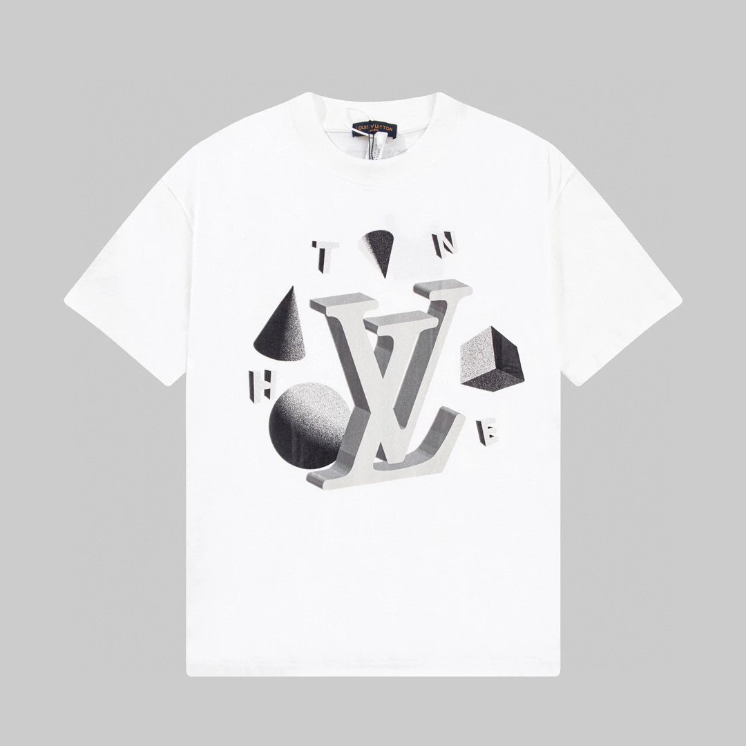 Louis Vuitton LV 3D Geometric Logo Tee White