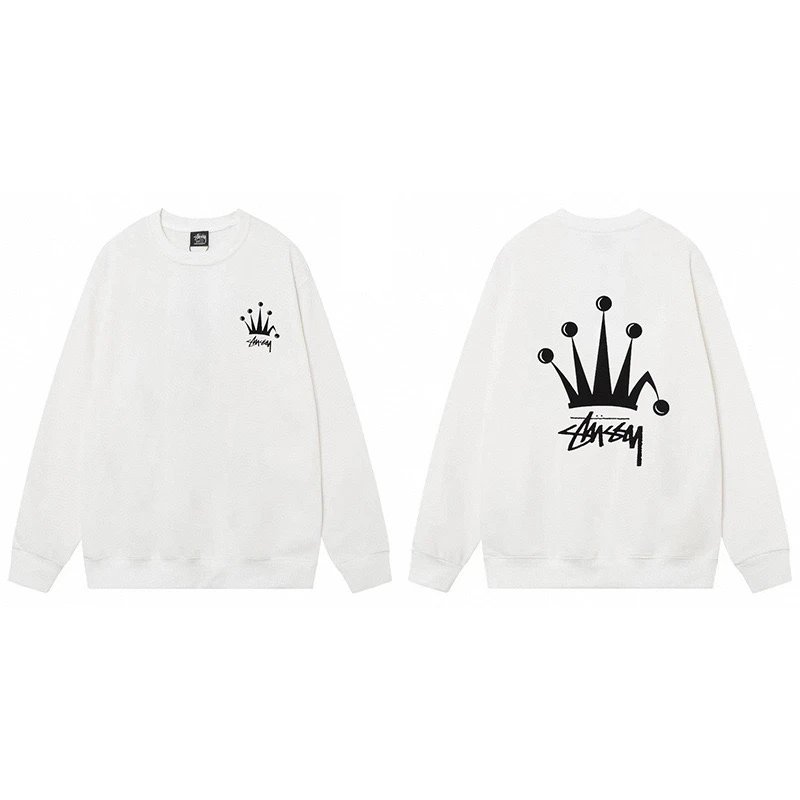 Stussy Crown Logo Crewneck White
