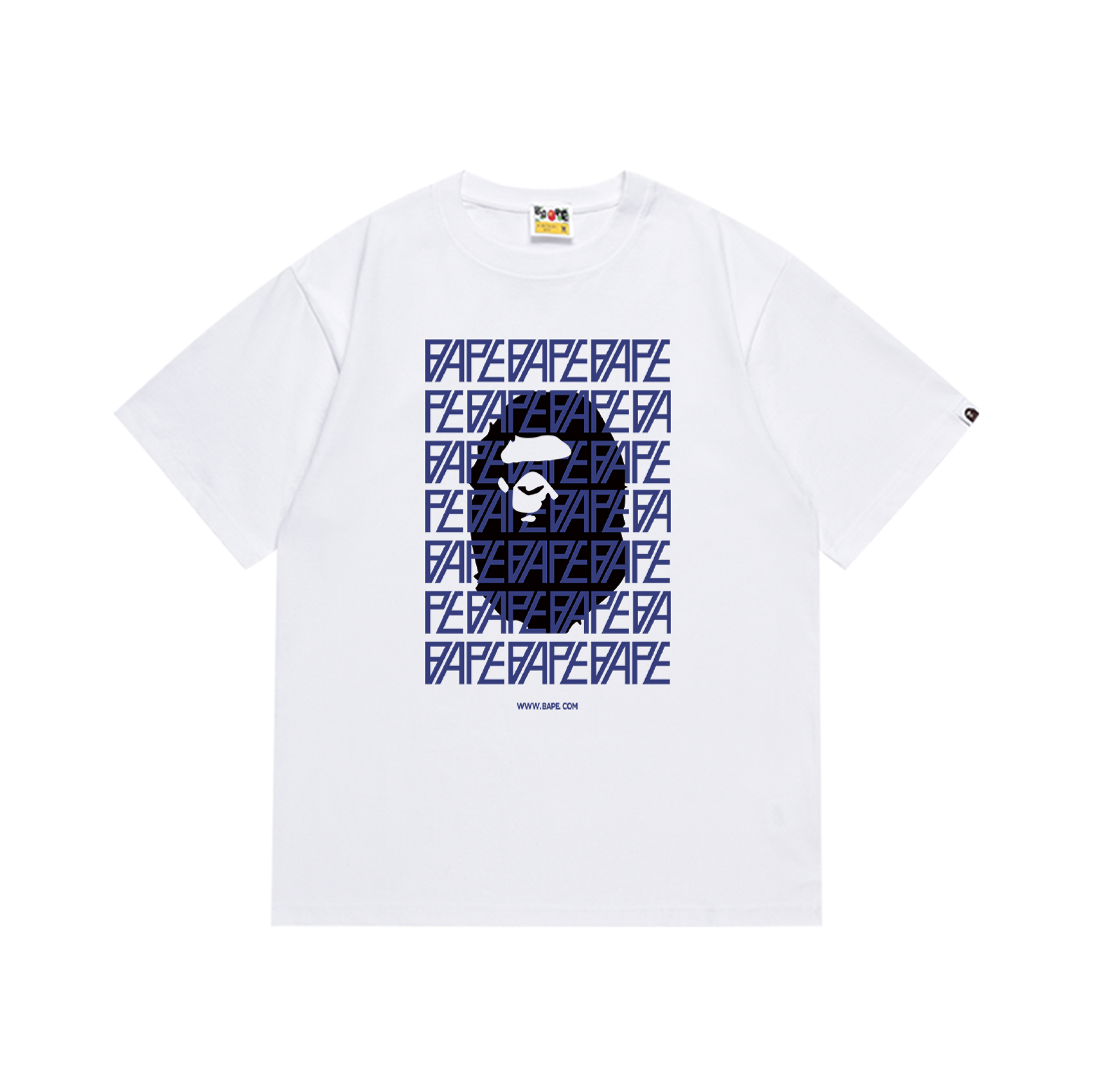 BAPE Repeated Logo Ape Head Tee White