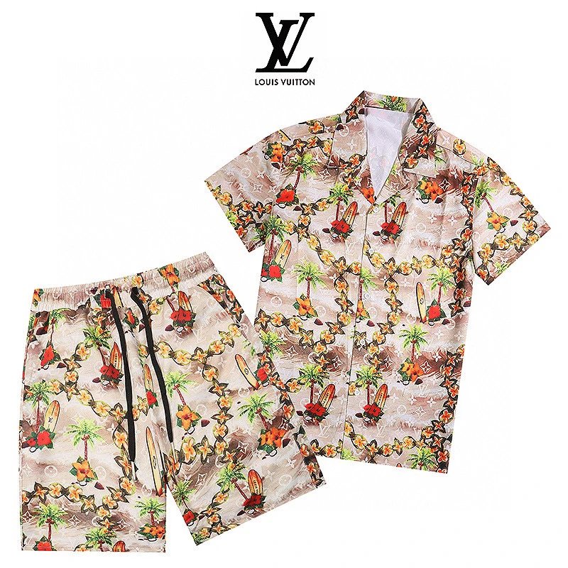 Louis Vuitton Monogram Multicolor Print Short-Sleeve Shirt and Shorts Set - 5