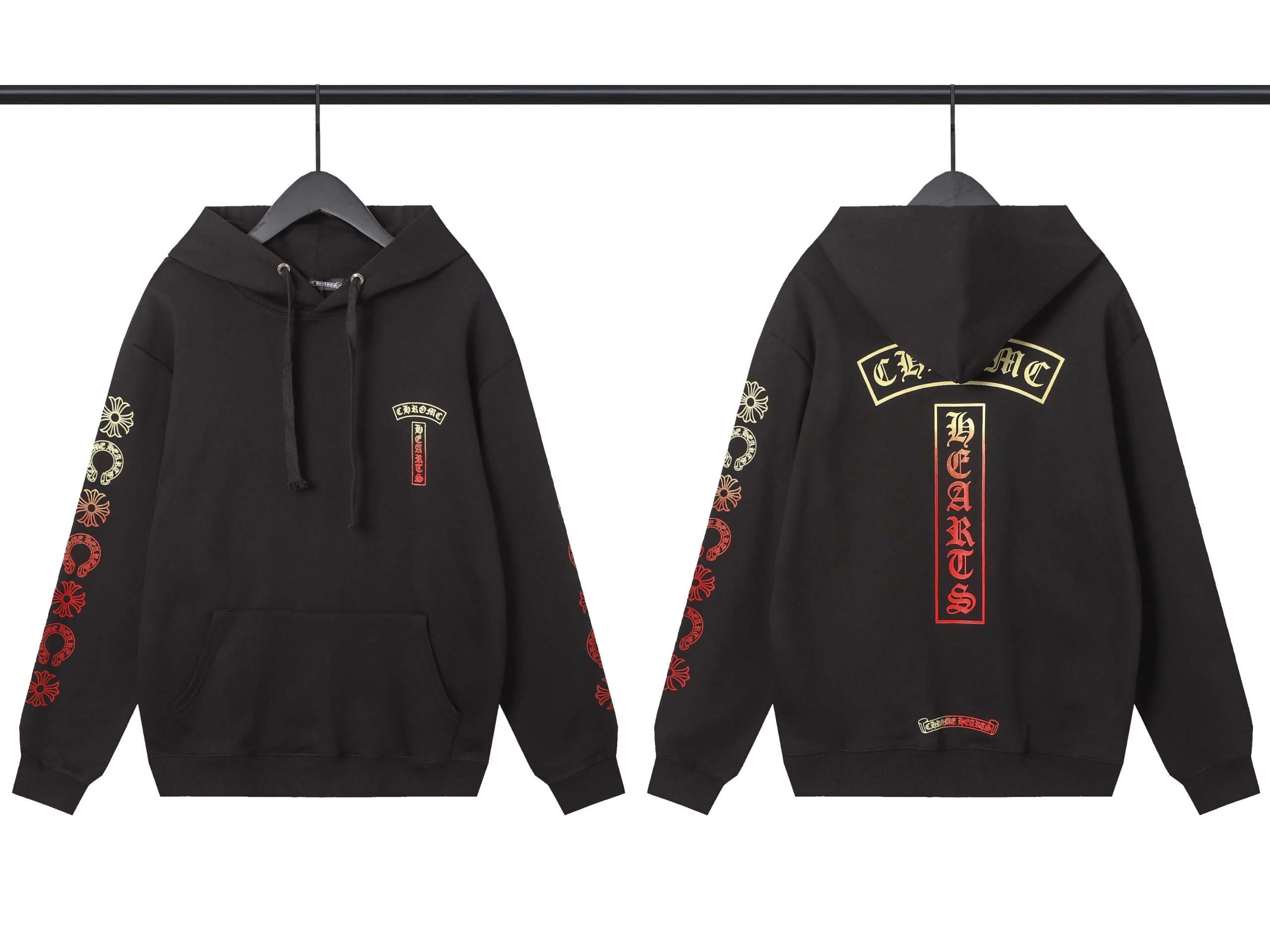 Chrome Hearts Gradient Cross Pullover Hoodie Black