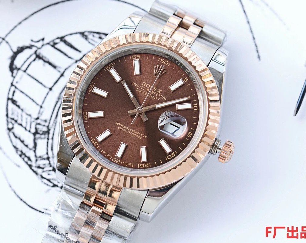 Two-Tone Rose Gold Coffee Dial · 5-Link Bracelet