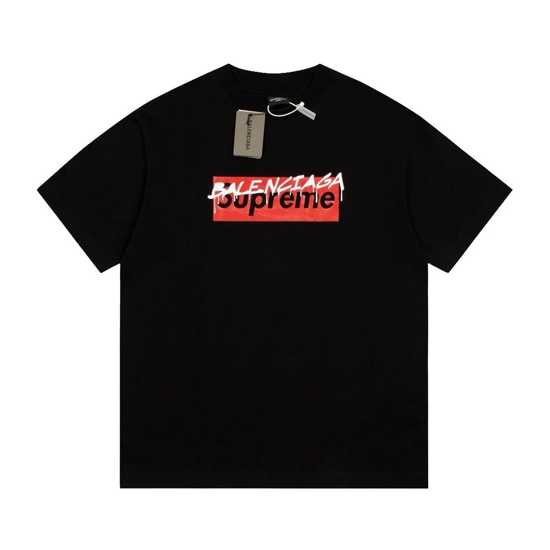 Balenciaga x Supreme Collab Tee Black