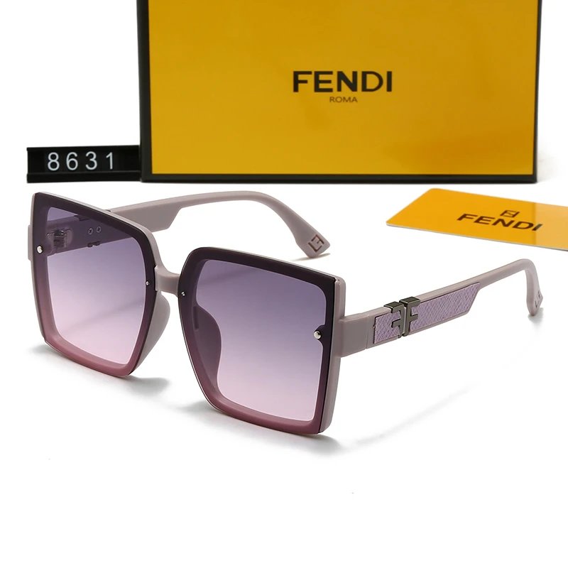 Fendi Sunglasses 8631 Oversized Square Pink Frame Purple Gradient FF Buckle Arms