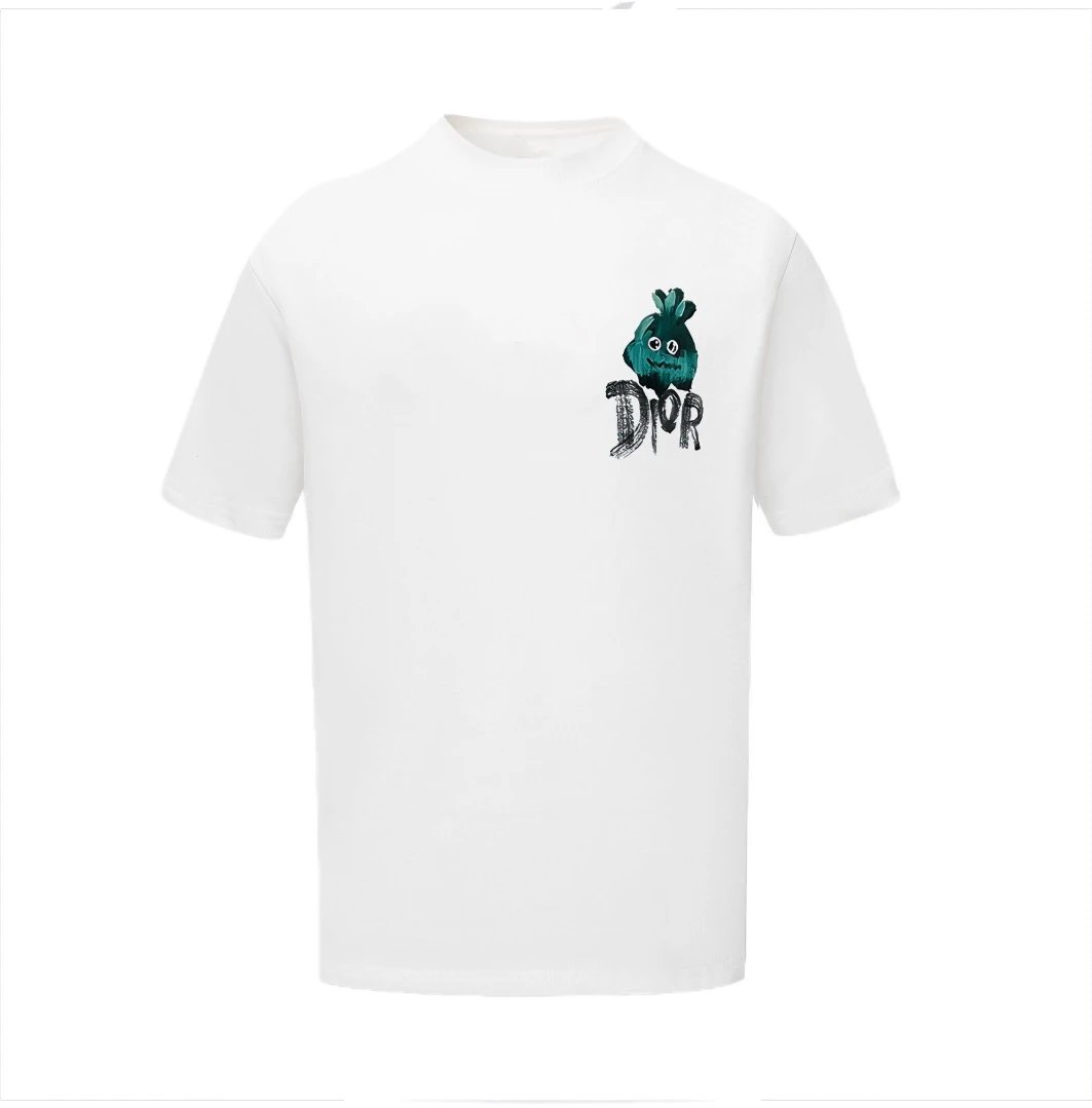 Dior Illustrated Monster Pocket Tee White Teal