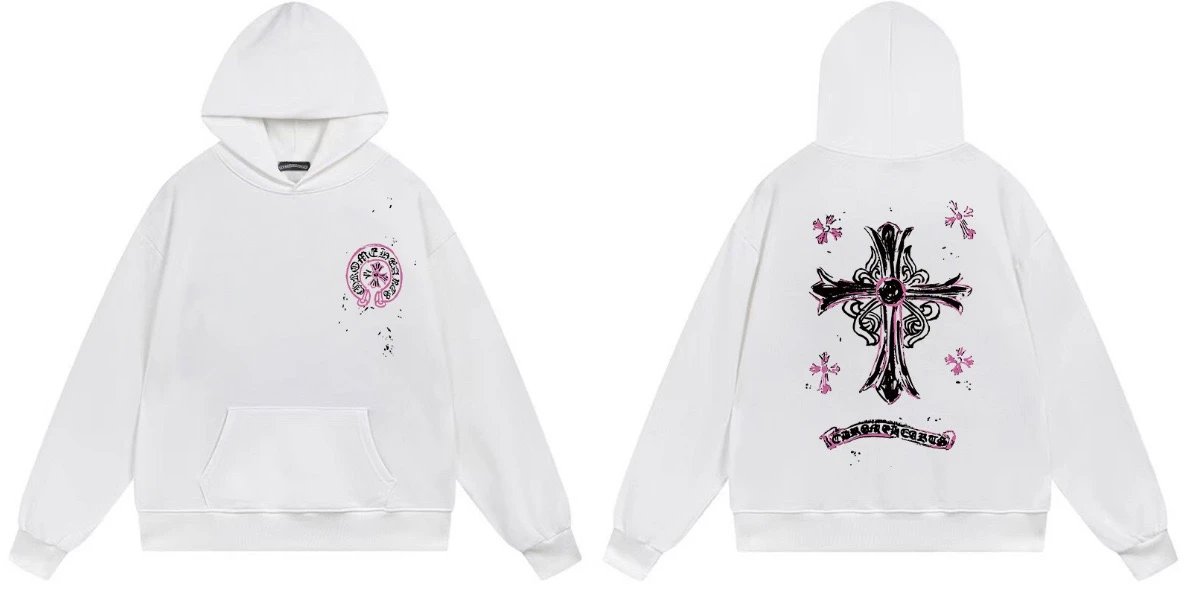 Chrome Hearts Rainbow Cross Hoodie White - 11