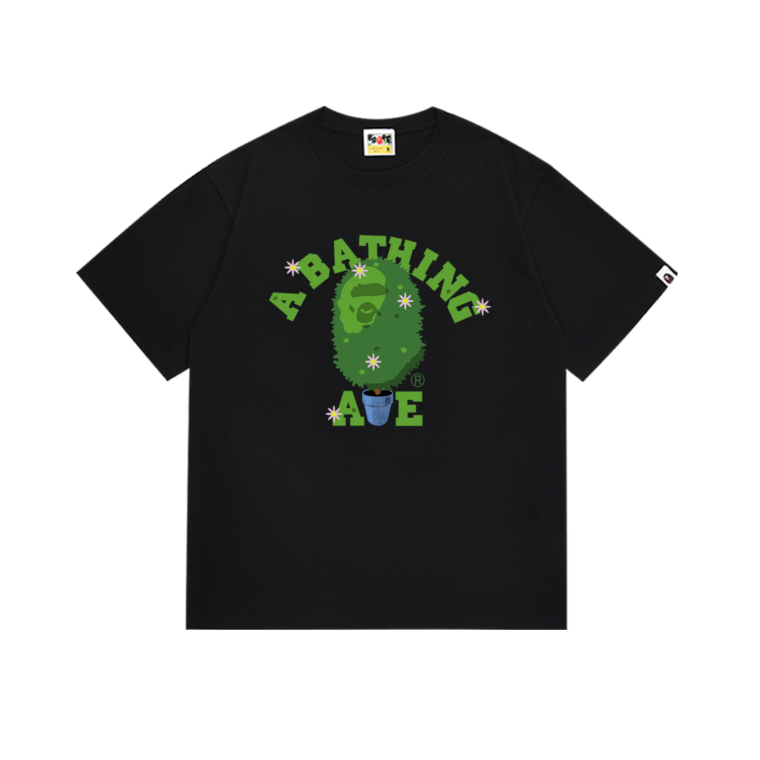 BAPE A Bathing Ape Topiary Ape Head Tee Black