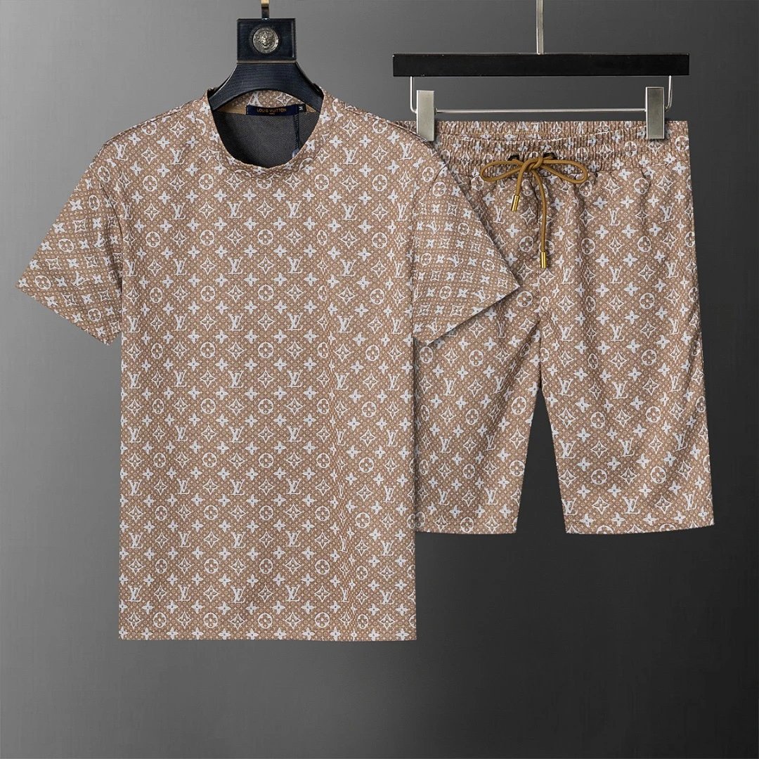 Louis Vuitton Monogram Short Set Brown Tan