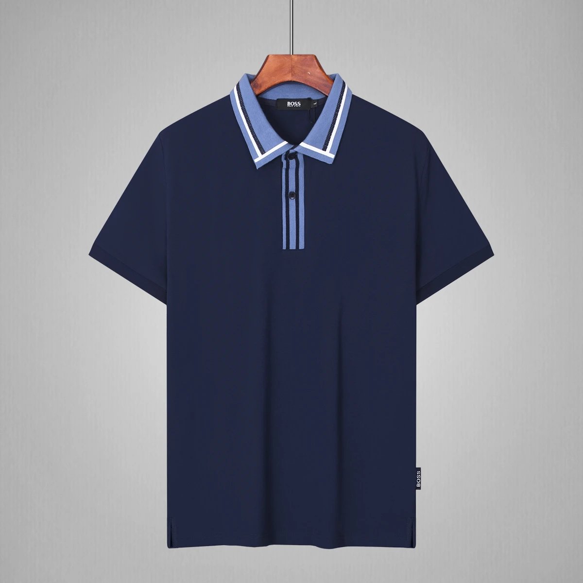Hugo Boss Polo Navy Blue Contrast Collar
