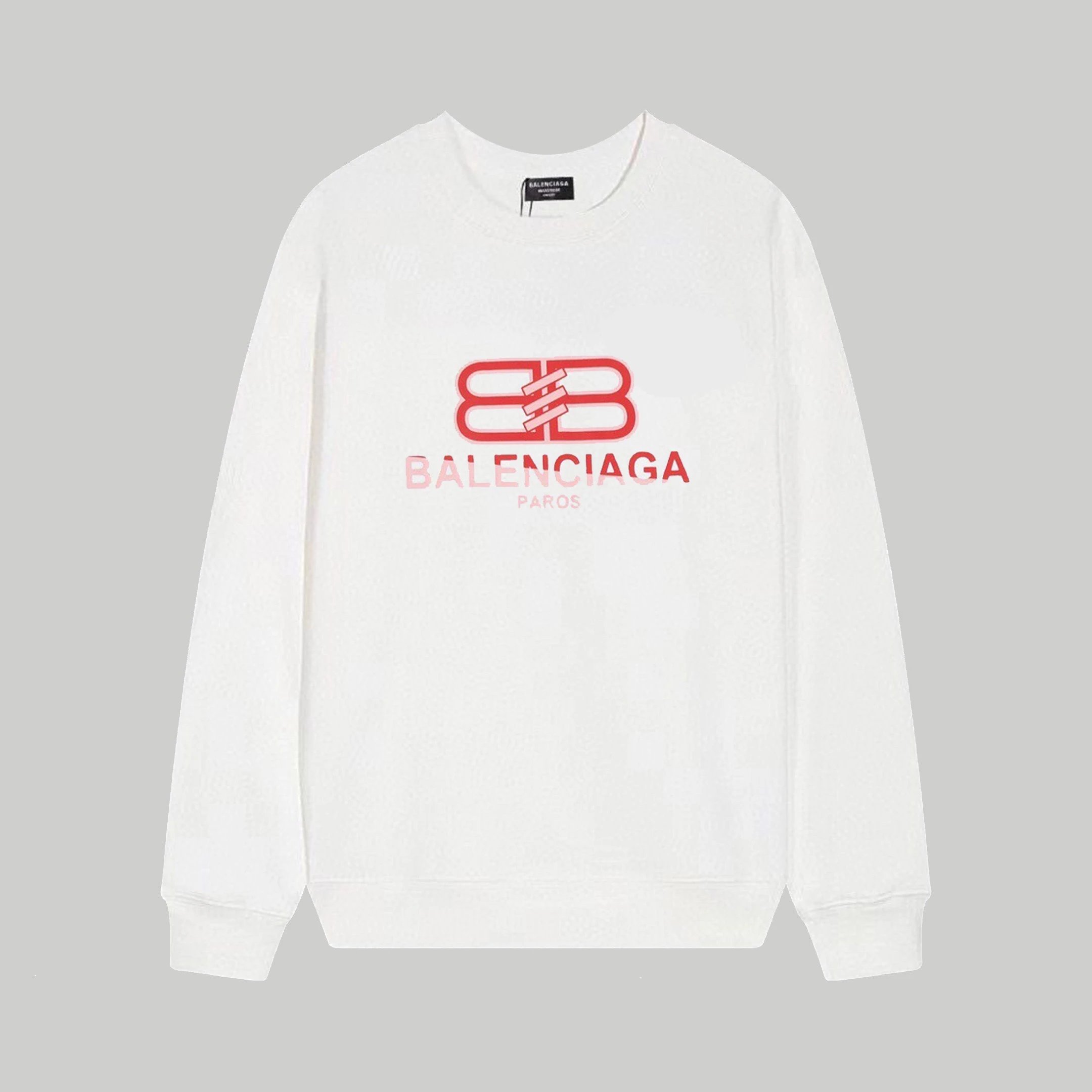 Balenciaga BB Paris Logo Sweatshirt White Red