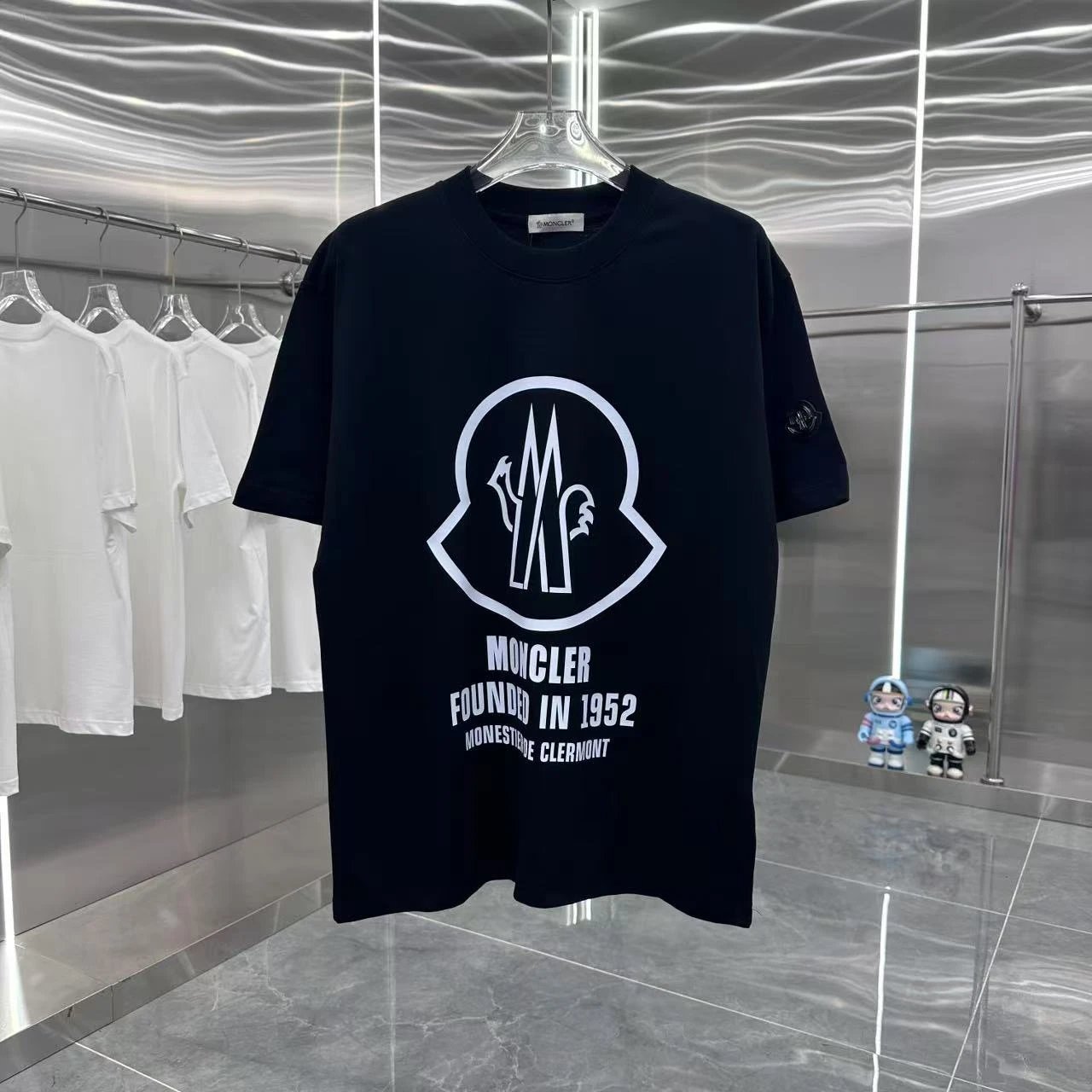 Moncler Founded In 1952 Logo Tee Black