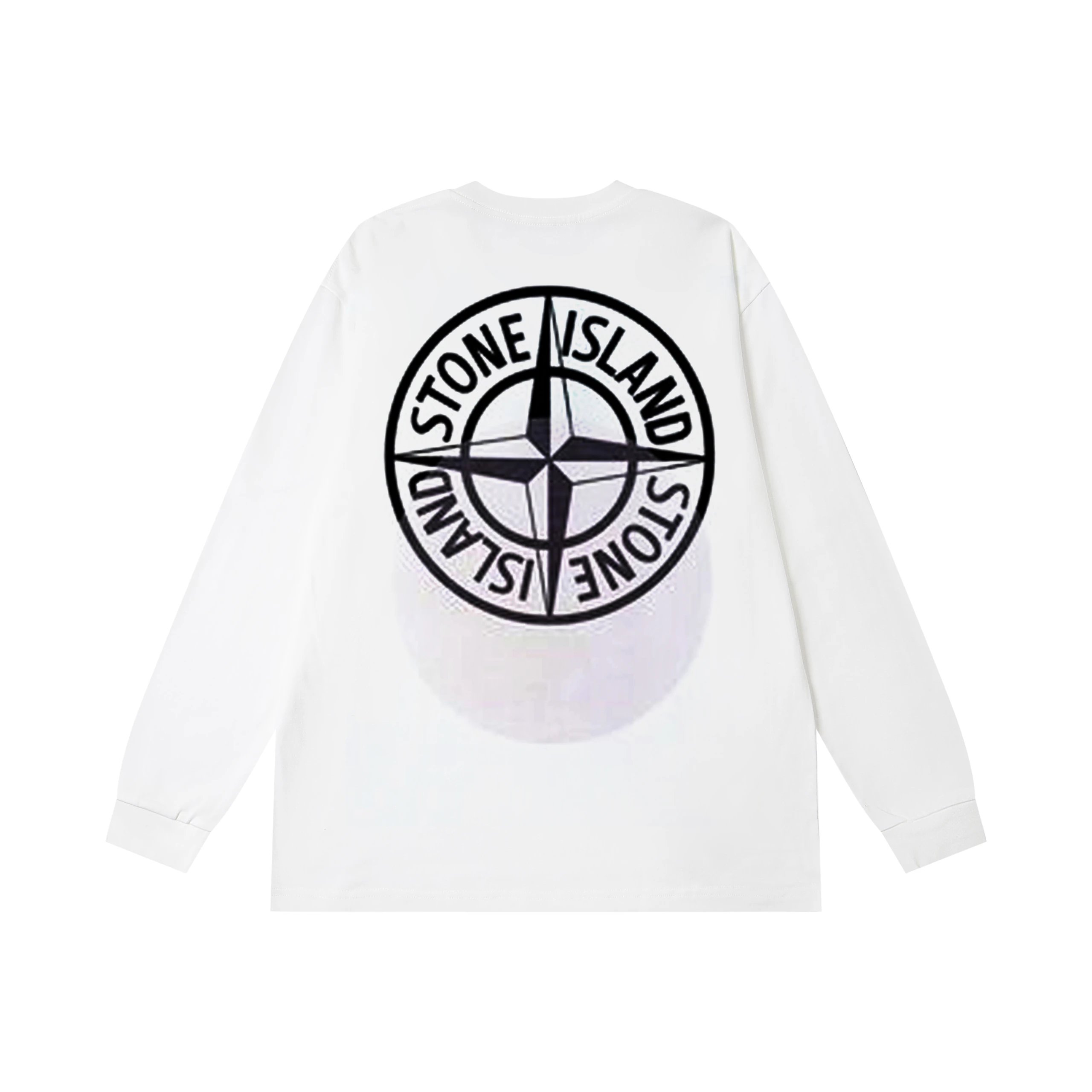 Stone Island Compass Logo Long Sleeve Tee White
