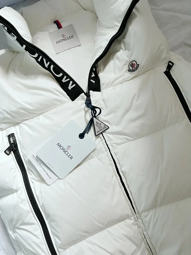 Moncler Vests Quilted stand-collar zip vest with vertical pockets product detail image 7