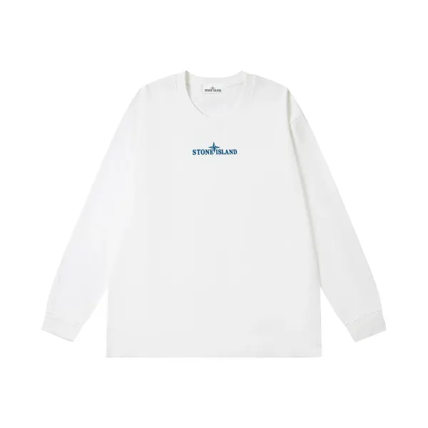 Stone Island Logo Long Sleeve T-Shirt Navy - 7