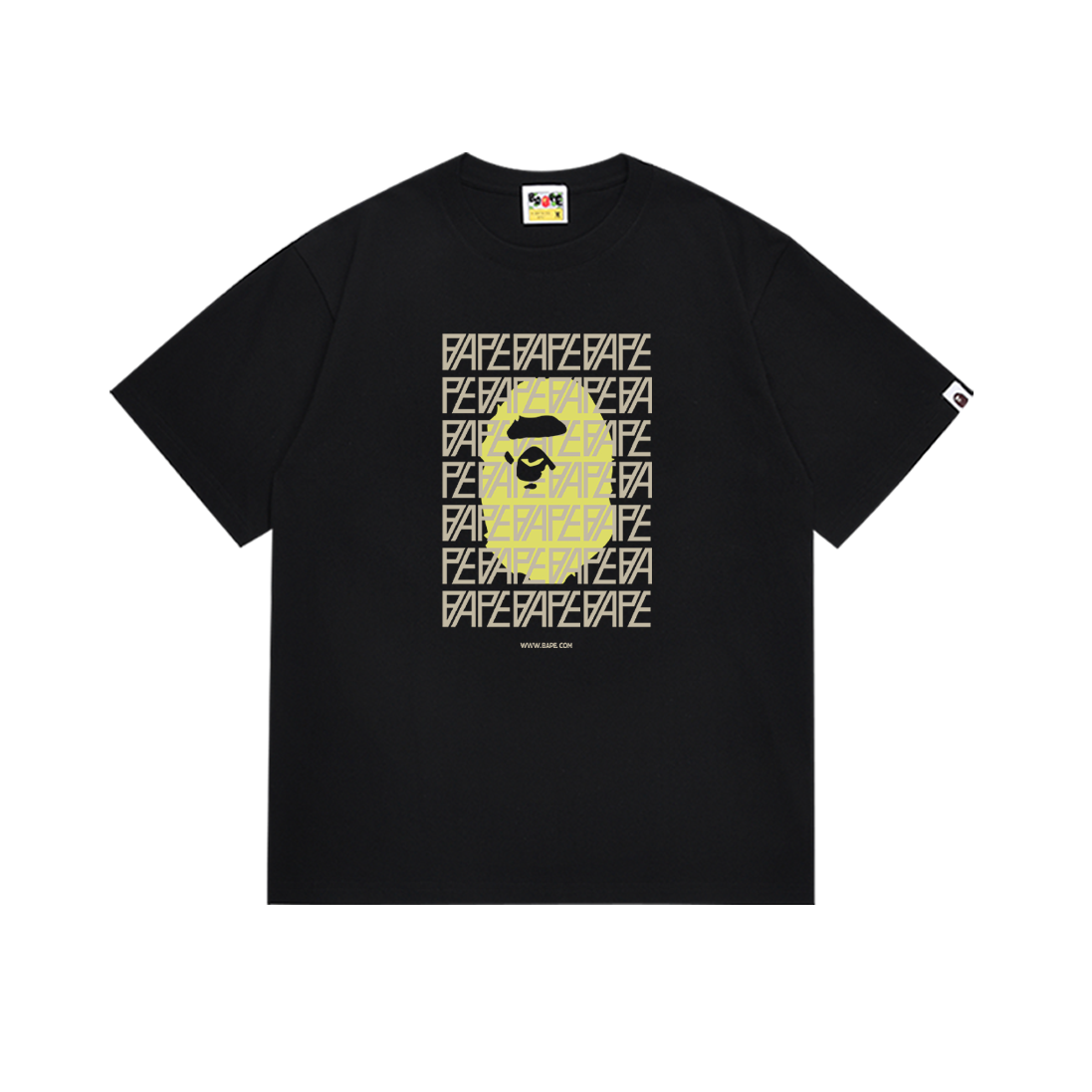 BAPE Repeated Logo Ape Head Tee Black