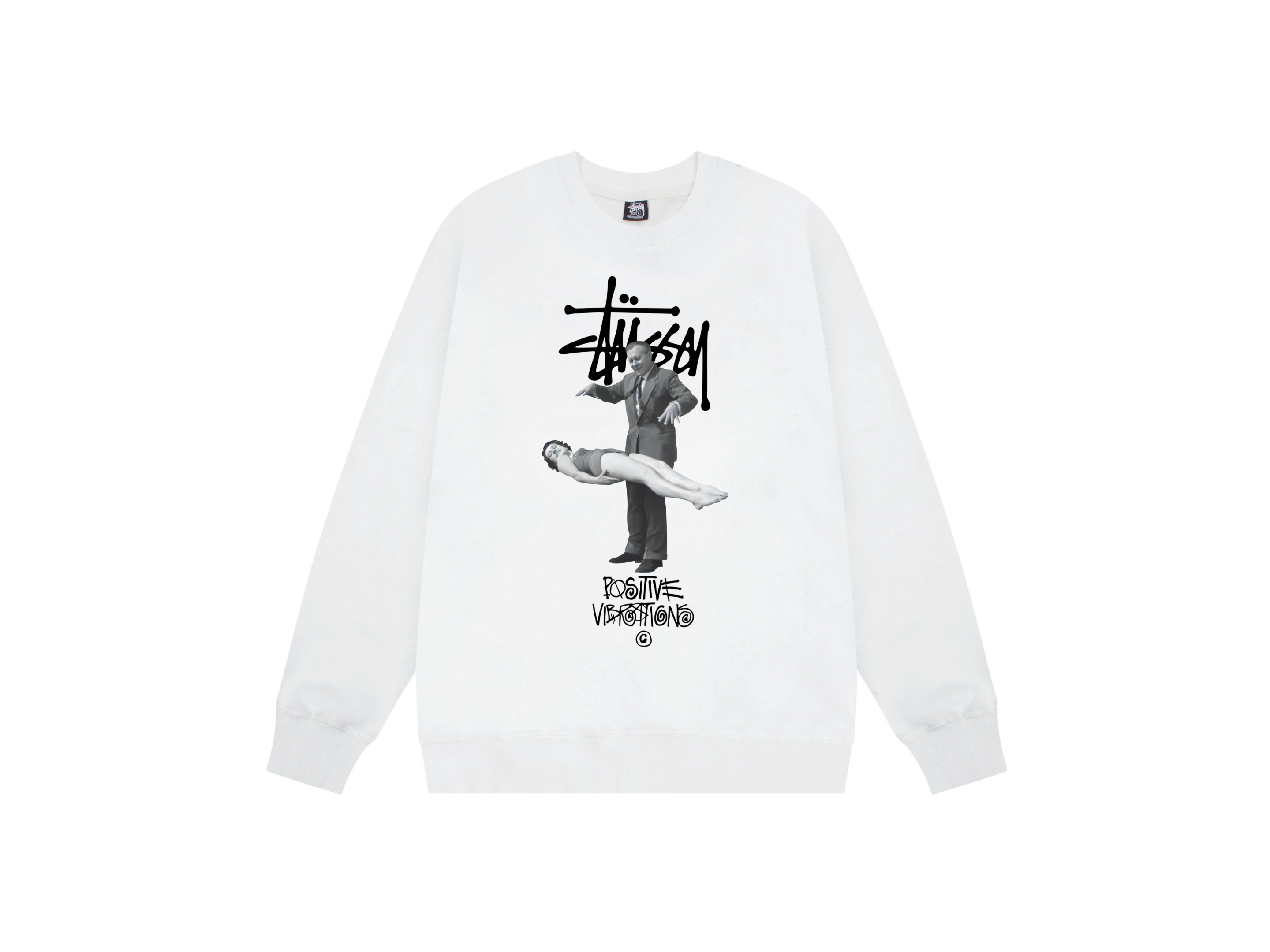 Stussy x Positive Vibrations Graphic Print White Hoodie - 8