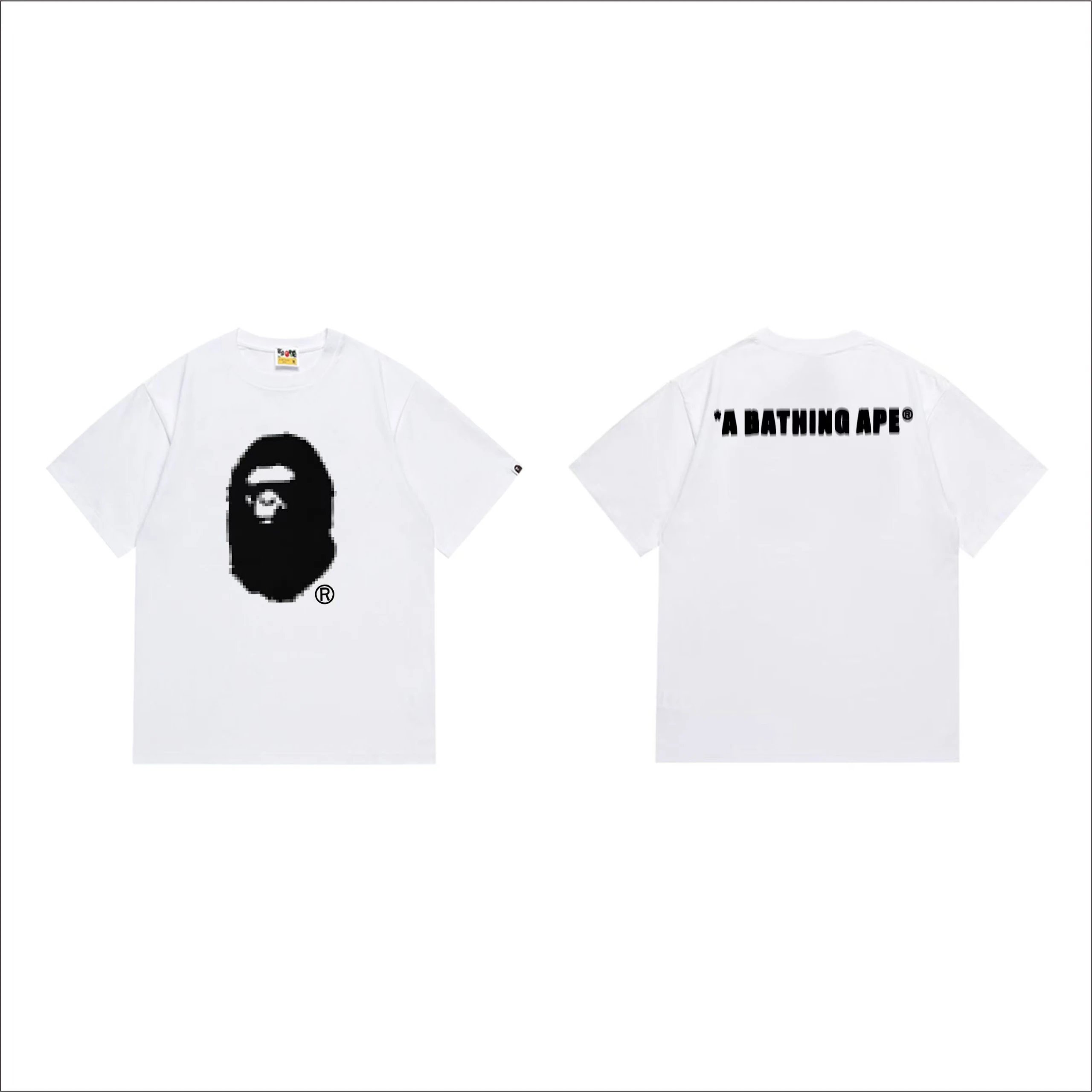 BAPE Pixelated Ape Head Tee White