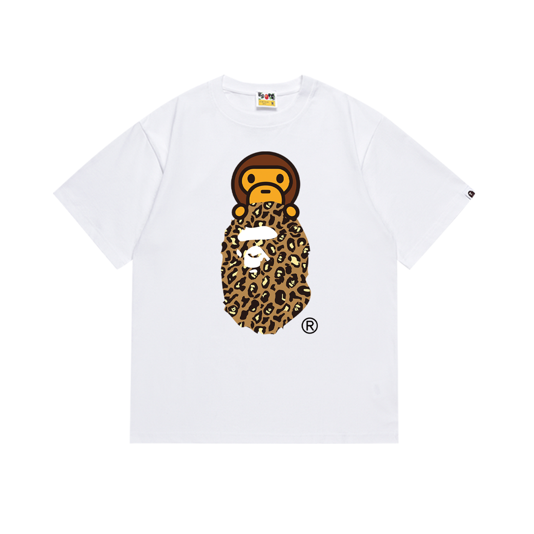 BAPE Milo On Ape Head Tee White Leopard