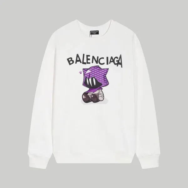 Balenciaga Graffiti Logo White Hoodie - 7